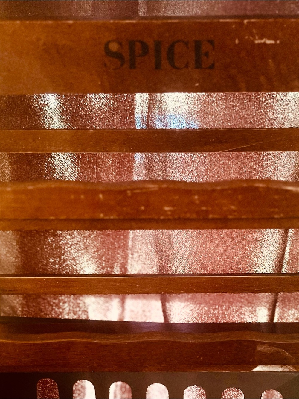 Granny Core Vintage Wood Hanging Spice Rack